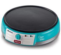 Ariete 202 Crepes Maker Party Time - Piastra per Crepes antiaderente - 2 spatole in legno - ricettario - 1000 W - Azzurro