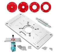 Piastra per fresatrice | Piastra di montaggio per tavolo router resistente | Piastre durevoli per la lavorazione del legno con anelli e viti per fresatura elettrica, scanalatura, rifilatura