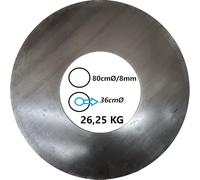 Piastra per fuoco 80 cm, rotonda, spessore 8 mm, piastra per barbecue Plancha, anello per braciere, piastra per barbecue, anello per barbecue