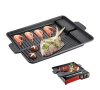 Piastra per griglia 14.57x10, 24 pollici barbecue a griglia non abbagliante in alluminio Piatta piastra con maniglia per cottura a gas da campeggio, elettrici, in ghisa ghisa