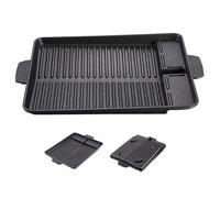 Piastra per griglia 14.57x10, 24 pollici barbecue rack grill antiaderente piastra a in alluminio con maniglia per stufa a gas da campeggio, piano cottura elettrico