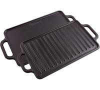 Piastra per Grigliare Ghisa Griglia Reversibile 33 X 21cm per Fuoco senza PTFE