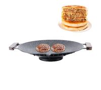 Piastra per Grigliare per Piano Cottura, Padella da Campeggio con Maniglie, Piastra Barbecue Antivento Per Friggere Saltare Cucina Casa Viaggio Cottura Esterna Interna