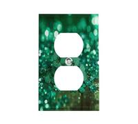 Piastra per interruttore a molla, verde, scintillante, resistente, in acciaio inox, infrangibile, moderna, decorativa, duplex, per camera da letto, cucina, casa