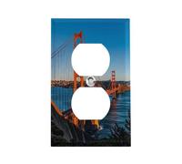 Piastra per interruttore a ponte della baia di San Francisco, in acciaio inox, resistente, infrangibile, moderna, decorativa, duplex, per camera da letto, cucina, casa