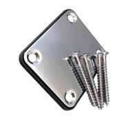 Piastra per manico per chitarra in acciaio inox con viti di montaggio, piastra di rinforzo cromata per chitarre elettriche