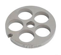 Piastra per orifizio in acciaio inox n. 5 per tritacarne, facile da pulire, per la lavorazione di carne, pesce e verdure (16 mm)