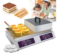 Piastra per pancake soufflé elettrica, Macchina per dorayaki commerciale con due piastre in rame, Controllo digitale temperatura 0-240℃ 220V, Stampo per muffin antiaderente per casa ristorante
