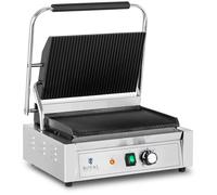 Royal Catering Piastra per panini, toast e bistecchiera elettrica - 2200 - Rigata RCPKG-2200-R