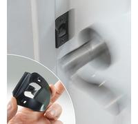 Piastra per silenziatore della porta migliorata con 10 fermi adesivi, finitura nera opaca, soluzione flessibile per eliminare il rumore per porte rumorose, nessuna modifica dell'installazione, blocca