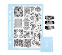 Piastra Per Stamping Unghie Stampini A Pressione Per Tip Art Manicure | Kit Di Piastra Stamping Unghie per Matrimoni, Feste, la Preparazione Studio, i Principianti, la Pratica a Casa e il Salone d