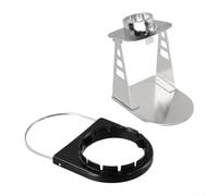 Piastra per torcia da campeggio in acciaio inossidabile con supporto stabilizzatore, piastra ad alto calore per barbecue cottura e frittura, accessorio portatile per cucinare all'aperto