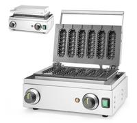 Piastra per waffle a forma di corn dog (6 waffle su stecco) - Hendi 212189