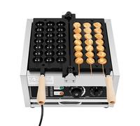 Piastra per waffle commerciale, 1500 W, 220 V, per waffle elettrico, in acciaio inox, per 3 bacchette per waffle, temperatura regolabile 50-300 °C, timing 1-5 min, per ristoranti rapidi, 37,5 x 33 x