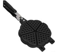Piastra per waffle compatta a forma di cuore per uso piano cottura, con antiaderente e gancio per appendere per massimizzare lo spazio in cucina piccolo (D)