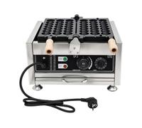 Piastra per waffle, per waffle commerciale | 38 x 33,6 x 22 cm, per casa e vendita su strada, acciaio inox 201, alluminio, legno, 50-300 °C, 1-5 min, 3 spiedini