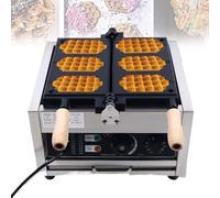 Piastra Per Waffle Professionale, Piastra Elettrica Per Waffle a Nido D'ape Con 3 Fessure Antiaderenti, 0~5 Minuti E Temperatura Regolabile Da 50~300℃, Lunga Durata, Per Panetterie, Ristoranti