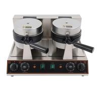 Piastra Per Waffle Rotante Commerciale,Macchina Per Hamburger Ufo,Pressa Elettrica Per Panini,Macchina Per Hamburger Rotante Ufo 1300w/2600w,Antiaderente,Riscaldamento Rapido Da 50 A 300 °C(Dual)