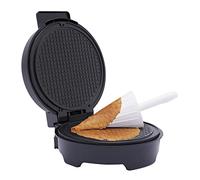 Piastra per waffle sottile per gelato, cialda elettrico, produttore di coni, antiaderente, piastra da forno in ferro, superficie di cottura, 20 cm, con spia conica, 1000 W