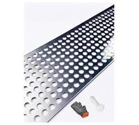 Piastra perforata, cuscinetto di sicurezza for finestre in acciaio inossidabile, rete espansa con guanti e fascette, diametro del foro di 10 mm(42x130cm/16.5x51.2in)