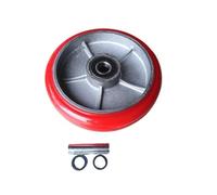 Piastra piatta rossa in lamiera ad con nucleo in ferro PU a ruota singola da 1 pezzo da 8 pollici