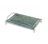 Piastra Pietra Ollare con Supporto Stand in Acciaio Rettangolare 25 x 40 cm