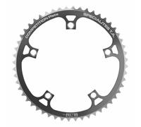 Piastra pista 5bra d.144 con 52 denti argento in alluminio 7075 per catena da 3,