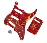 Piastra posteriore con piastra antigraffio per battipenna per chitarra SSS a 8 fori con viti per chitarra stile For For ST Professionale Battipenna per Chitarra Elettrica (Color : 4ply red)