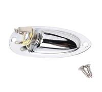 Piastra presa jack di ingresso/uscita a forma di barca con jack da 6,35 mm, compatibile con chitarra elettrica Fender Strat (argento)