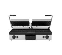 Piastra professionale doppia rigata sopra e sotto 63x38x46cm inox e ghisa inox lucido