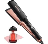 Piastra professionale in ceramica: piastra per capelli agli ioni di litio da 1,75" con indicatore di temperatura LCD, regolazione individuale (150 - 230 °C), doppia tensione, riduce l'effetto crespo e