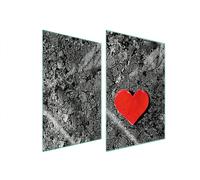 PIASTRA PROTETTIVA IN VETRO PER CUCINA 2x35x52 CUORE