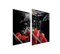 PIASTRA PROTETTIVA IN VETRO PER CUCINA 2x35x52 FRAGOLE