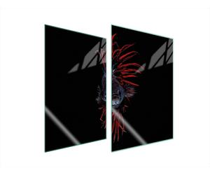 PIASTRA PROTETTIVA IN VETRO PER CUCINA 2x35x52 PESCE