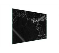 DarHaus Copri piano cottura induzione 70x52 cm copertura per piano cottura in vetroceramica 1 pezzi universale per piastre di cottura paraspruzzi tagliere in vetro temprato, Marmo nero
