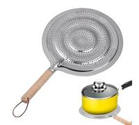Piastra riduttore di calore - Disco spandicfiamma in ferro, adattatore per diffusore di pentole | Cuscinetto di distribuzione del calore con manico in legno, piastra tampone termico da 21 cm con base