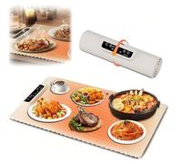 Piastra riscaldante elettrica pieghevole con display touch screen della temperatura (60-100 °C) 4 ore di spegnimento automatico per tavolo da pranzo, feste e pasti in famiglia