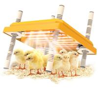 Piastra riscaldante per pulcini, altezza e angolo regolabili, incubatori sicuri alternativi a lampade e galline, per pulcini/anatre (25,4 x 25,4 cm) per 15 pulcini, giallo