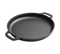 Piastra rotonda in ghisa for crepes e pizza con doppi manici Antiaderente BBQ Padella da campeggio Pancake Pizza Pan Pentole Padella