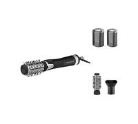 Piastra ROWENTA Brush Activ' Dry & Style, Argento, Nero, Potenza massima 1000 W, in Ceramica, 3 temperature, si riscalda in 1 min, Tecnologia a ioni, Nero, Argento