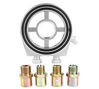 Piastra sandwich per filtro olio Outbit - Alluminio argento Qualità filtro olio Calibro di raffreddamento Indicatore piastra sandwich Adattatore universale O-ring
