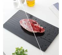 Piastra Scongelamento Rapido - Vassoio Defrost Antiaderente in Lega Metallica, Tagliere Scongelamento Rapido VERSIONE XL, NO CORRENTE, Canale Antigoccia, 35×20,5×1 cm, 4 Piedini Antiscivolo