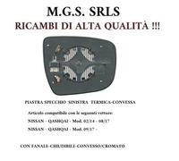PIASTRA SPECCHIO SINISTRA CONVESSO CROMATO TERMICO NISSAN QASHQAI 02/14-08/17