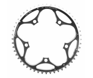 Piastra strada 5bra d.130 stronglight 52dts esterno nero alluminio 7075 tipo shi