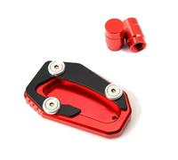 Piastra supporto allargatore cavalletto laterale Tappo Valvola Moto Cavalletto Supporto Estensione Cavalletto Laterale Per TMAX 560 530 SX DX TMAX530 TMAX560 Tech Max 2017-2025(Un Set-Rosso)