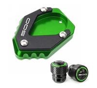 Piastra supporto cavalletto laterale per moto Per Ka@&wasaki Z500 SE 2024 2025 Accessori Cavalletto laterale per moto Cuscinetti di supporto estesi Cappucci per valvole(Green-Combo)