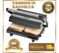 Piastra Tostapane Sandwich Griglia Panini Con Vassoio Di Raccolta 700W