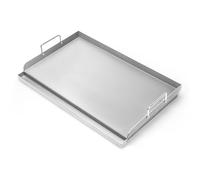 Piastra universale per barbecue Plancha, 63,5 x 40,6 cm, con manico rimovibile, universale, adatta per barbecue a gas Weber e barbecue a carbonella, per hamburger, carne, verdure