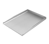 Piastra universale Plancha in acciaio inox, 27 x 20 cm, universale, adatta per barbecue a gas Weber e barbecue a carbonella, rettangolare, massiccia