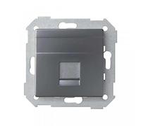 Piastra v&d univ. piatto c/g polvere per 1 RJ45 SIMON 82 CONCEPT
